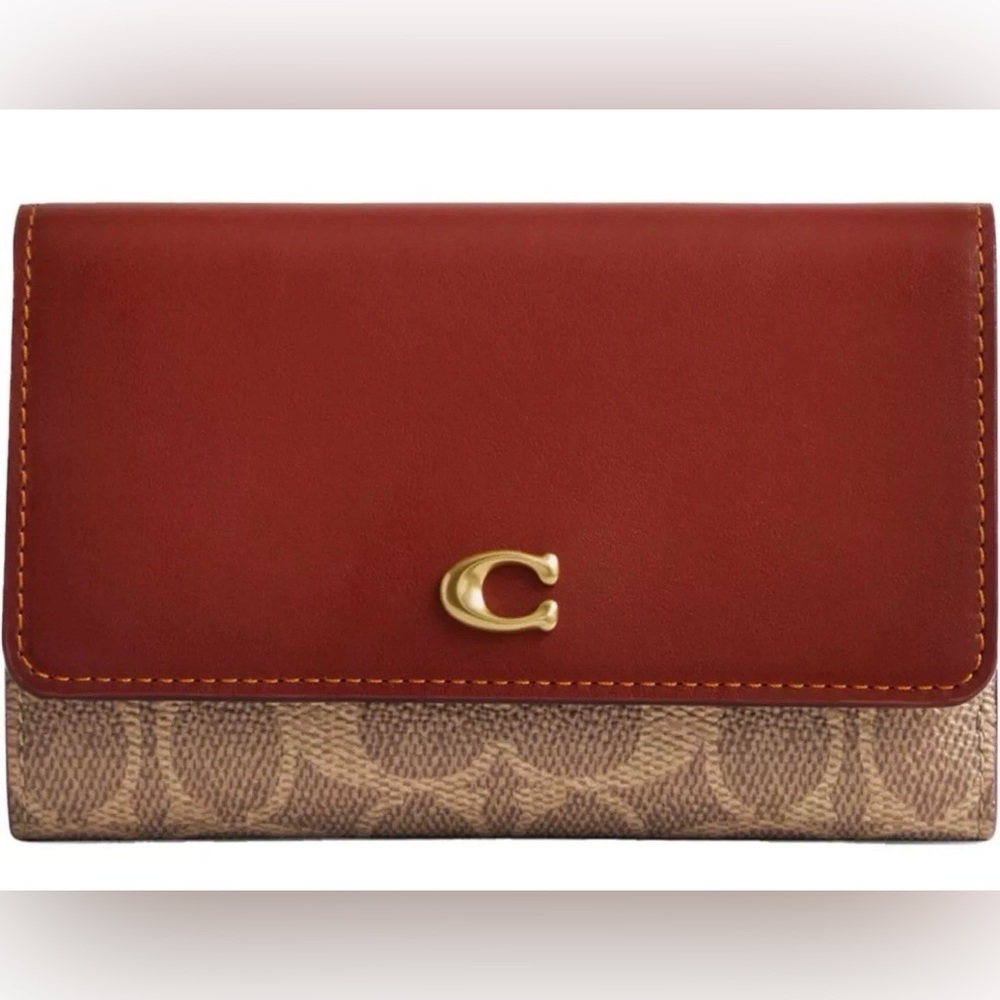 Coach Coated Canvas Signature Essential Medium Flap Wallet